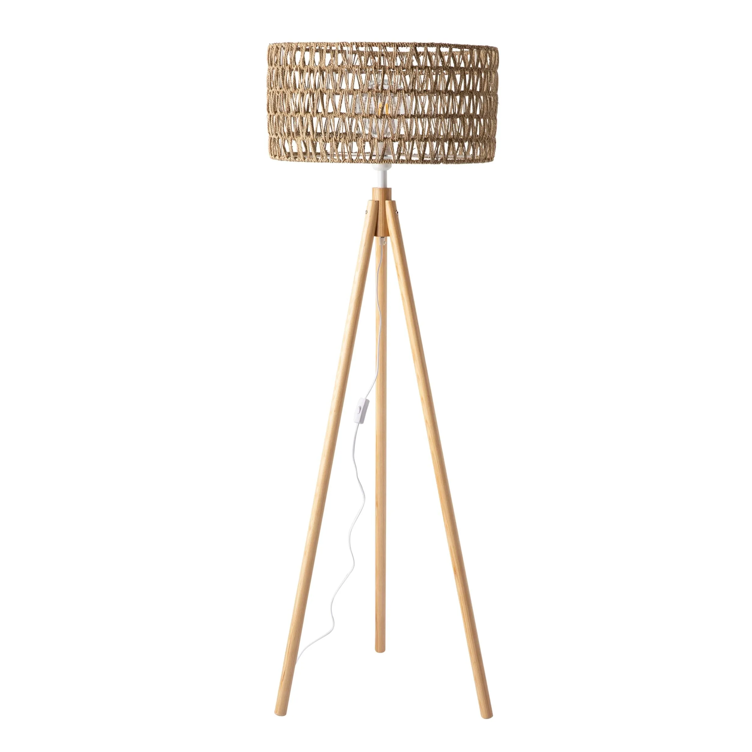 Lexi Seagrass Natural Tripod Floor Lamp 165x45cm