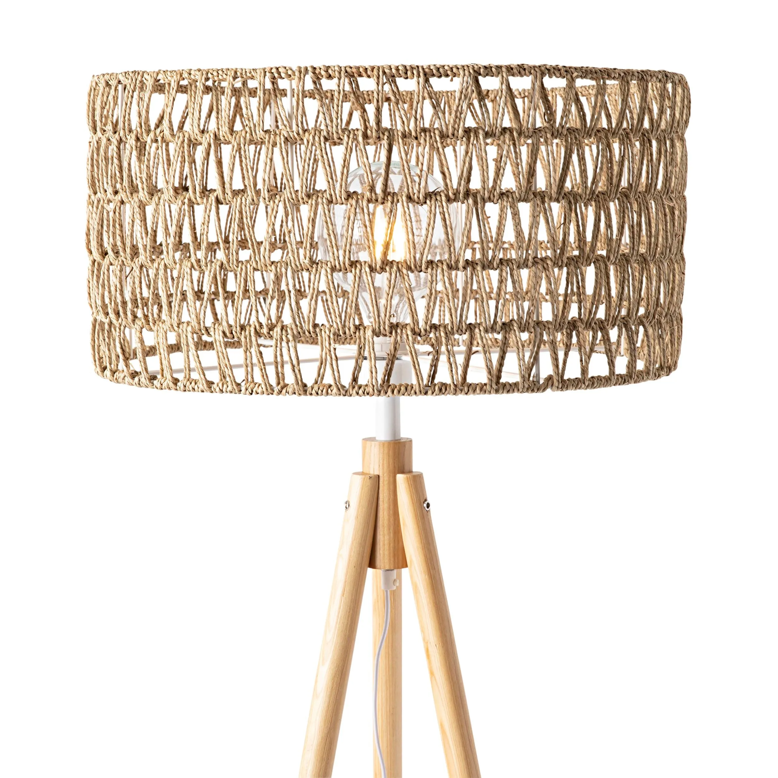 Lexi Seagrass Natural Tripod Floor Lamp 165x45cm