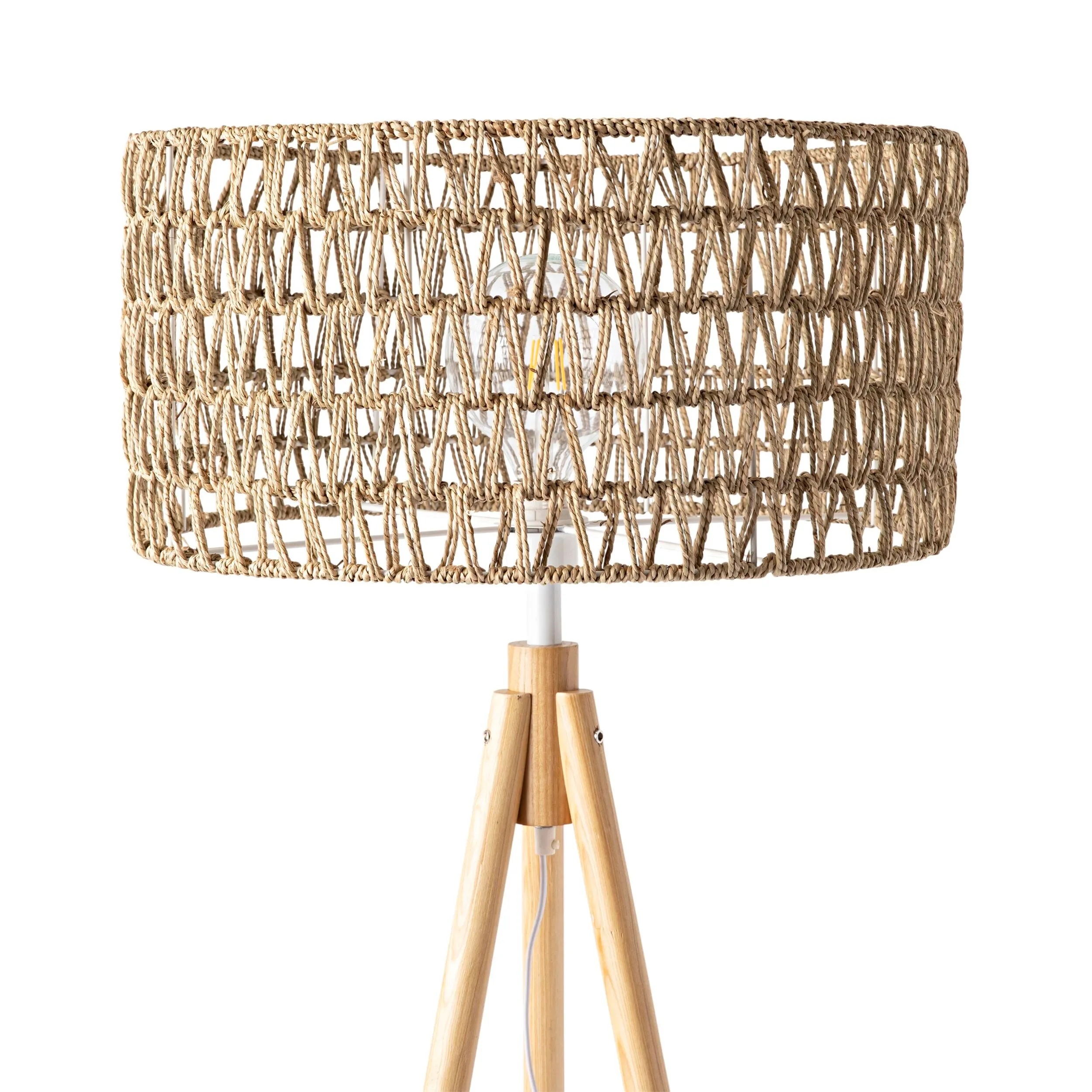 Lexi Seagrass Natural Tripod Floor Lamp 165x45cm