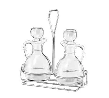 Libbey 80371 Cruet Set, 3 Piece, 2 Glass Cruets with Stoppers, Wire Rack | Denson CFE