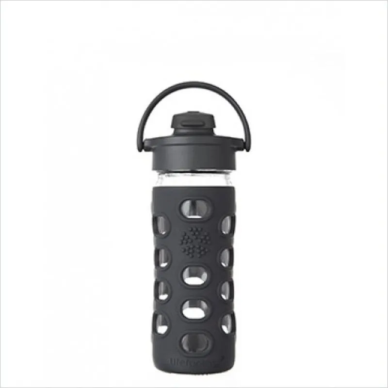 Lifefactory 12oz Flip Cap Glass Bottle in Black