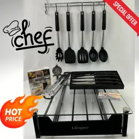 Lifespace Ultimate Kitchen Bundle Deal -  40 K-Cup Coffee Pod Holder, Creme Brulee Burner, Steak Knives, Thermometers...