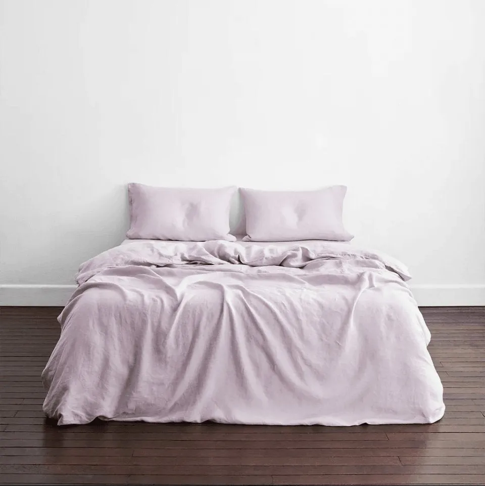 Linen Bedding Duvet Cover | 3 Pc Set | Lilac