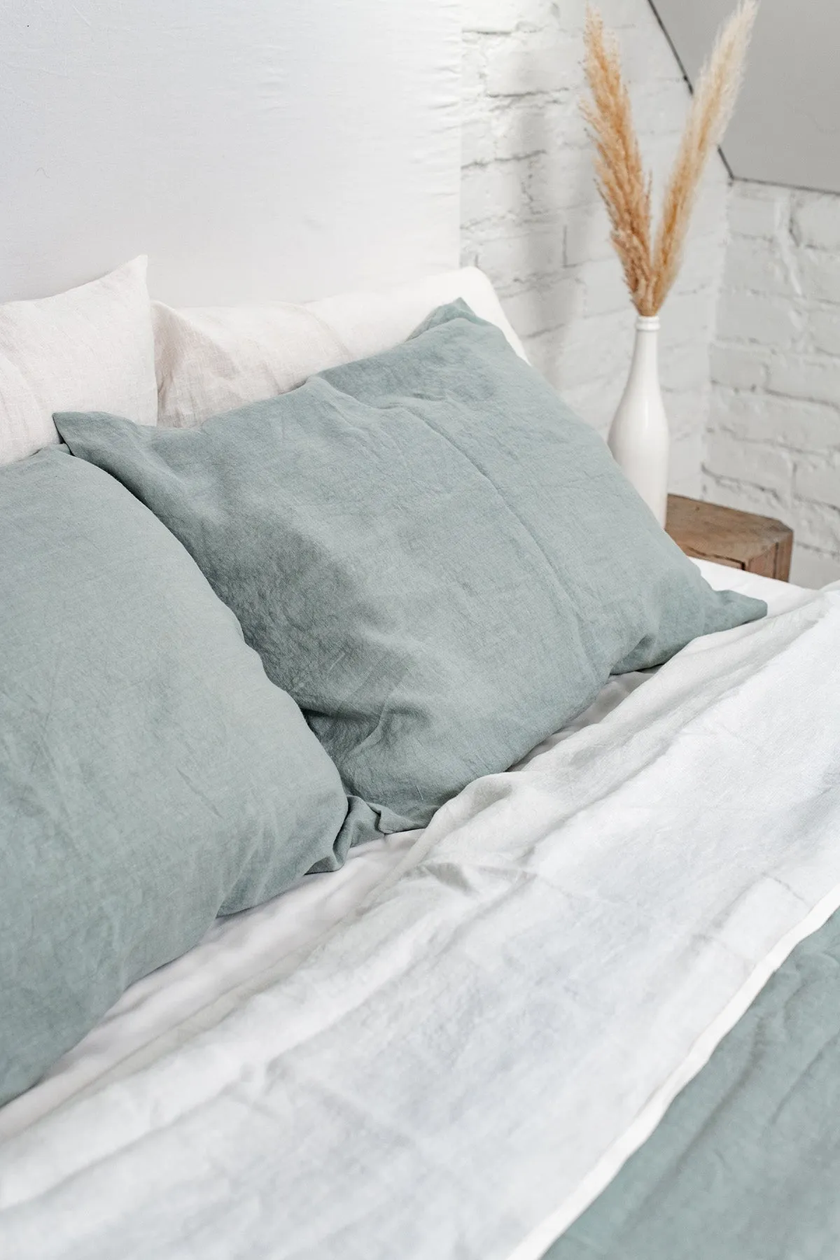 Linen Pillowcase Sage Green