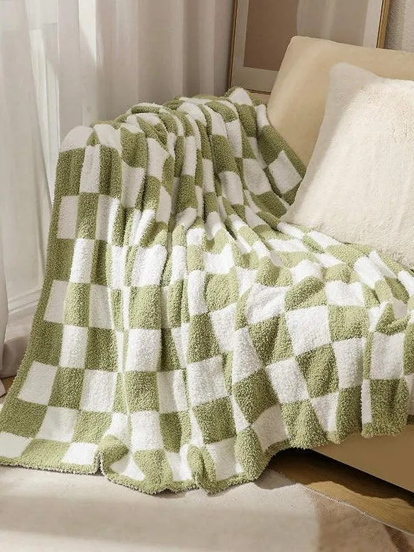 Luxe Checkerboard Throw Blanket