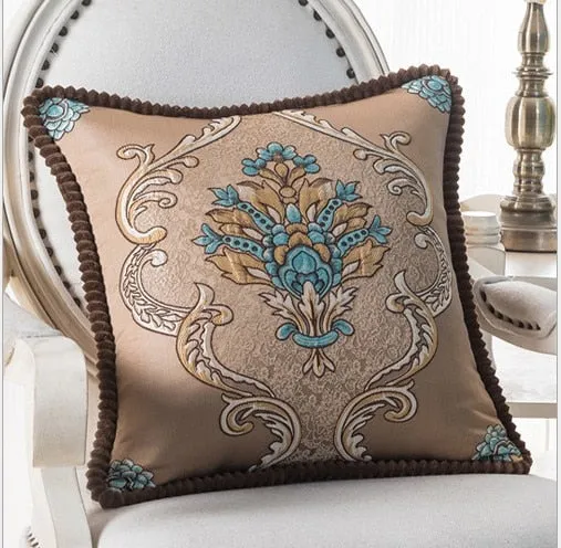 Luxurious Embroidery Velour Home Decor Cushion Decoration Lace Pillow