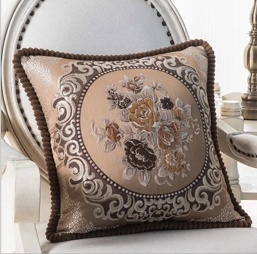 Luxurious Embroidery Velour Home Decor Cushion Decoration Lace Pillow