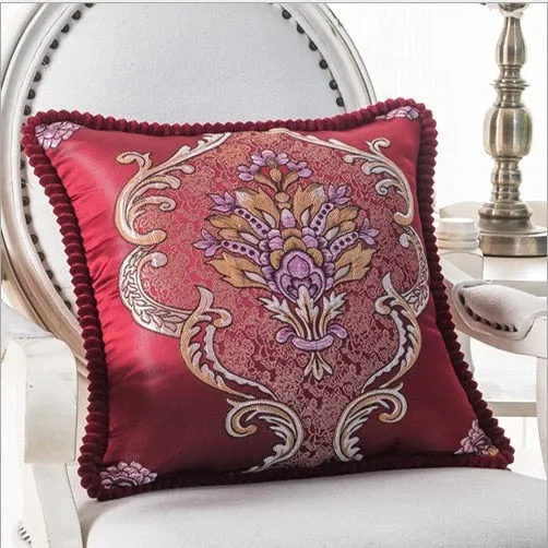 Luxurious Embroidery Velour Home Decor Cushion Decoration Lace Pillow