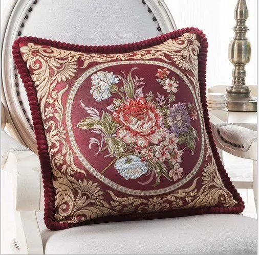 Luxurious Embroidery Velour Home Decor Cushion Decoration Lace Pillow