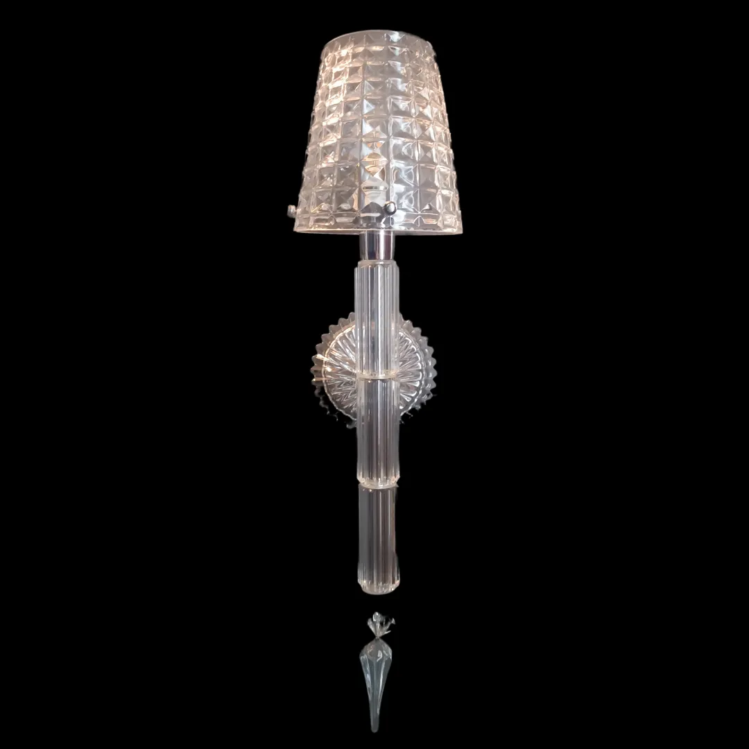 Luxury 1-Light 24%Pbo Glass Lampshade Crystal Wall Lamp