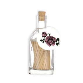 Luxury Match Bottle - Pink Rose Design