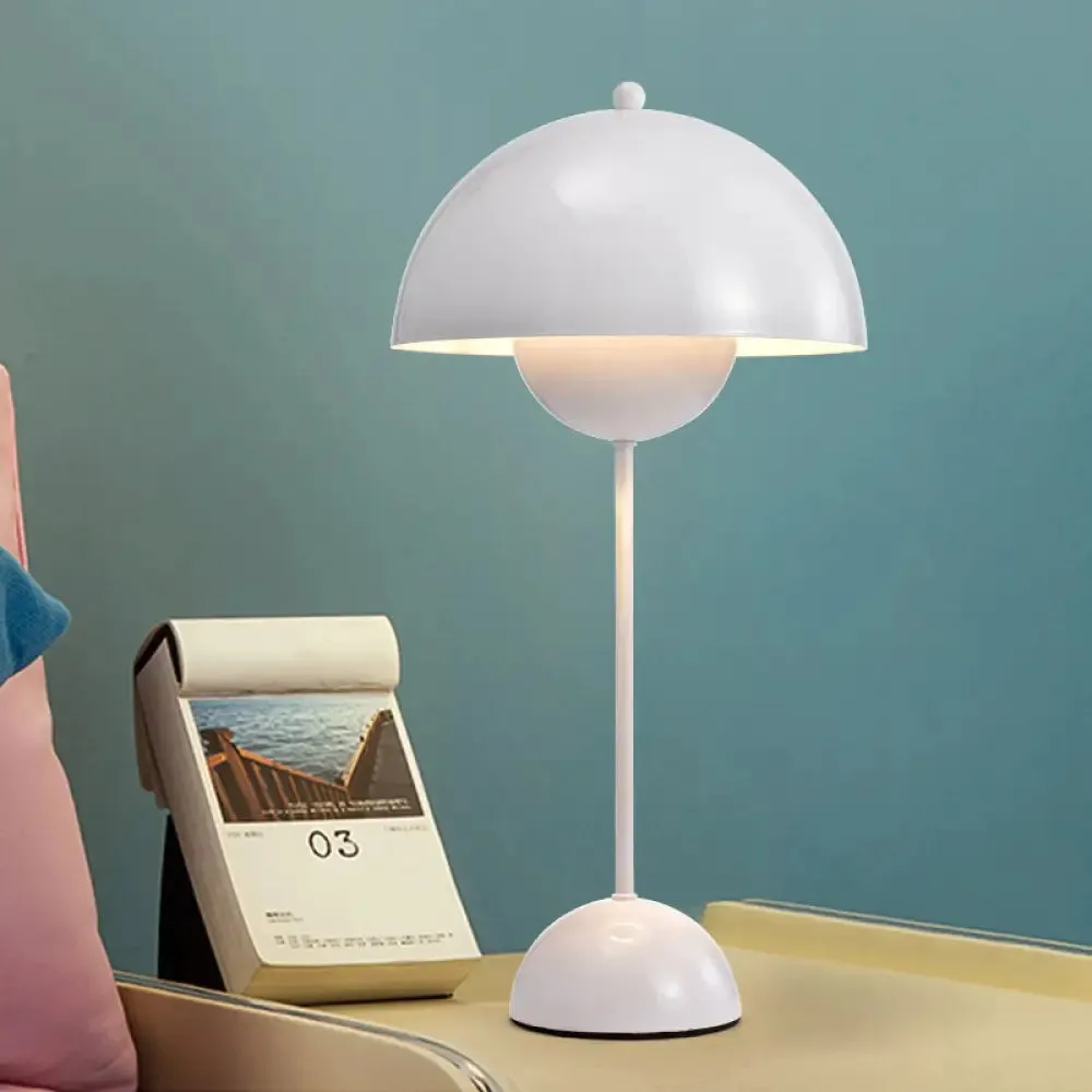 Macaroon Finish Table Lamp with Dome Shade, Ideal for Study Room or Reading Nook