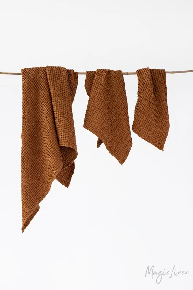 Magic Linen - Waffle Towels in Cinnamon