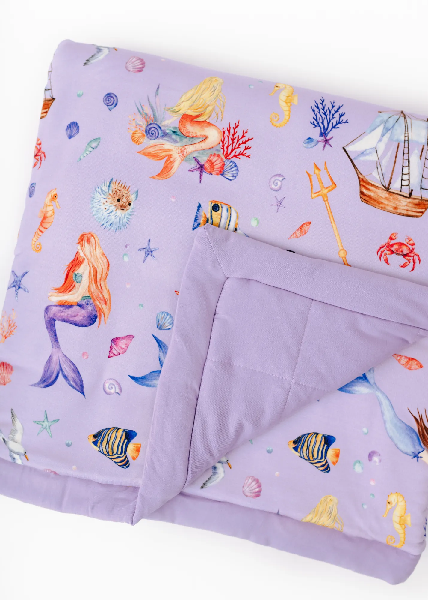 Mermaids Large Quilted Bamboo Blanket