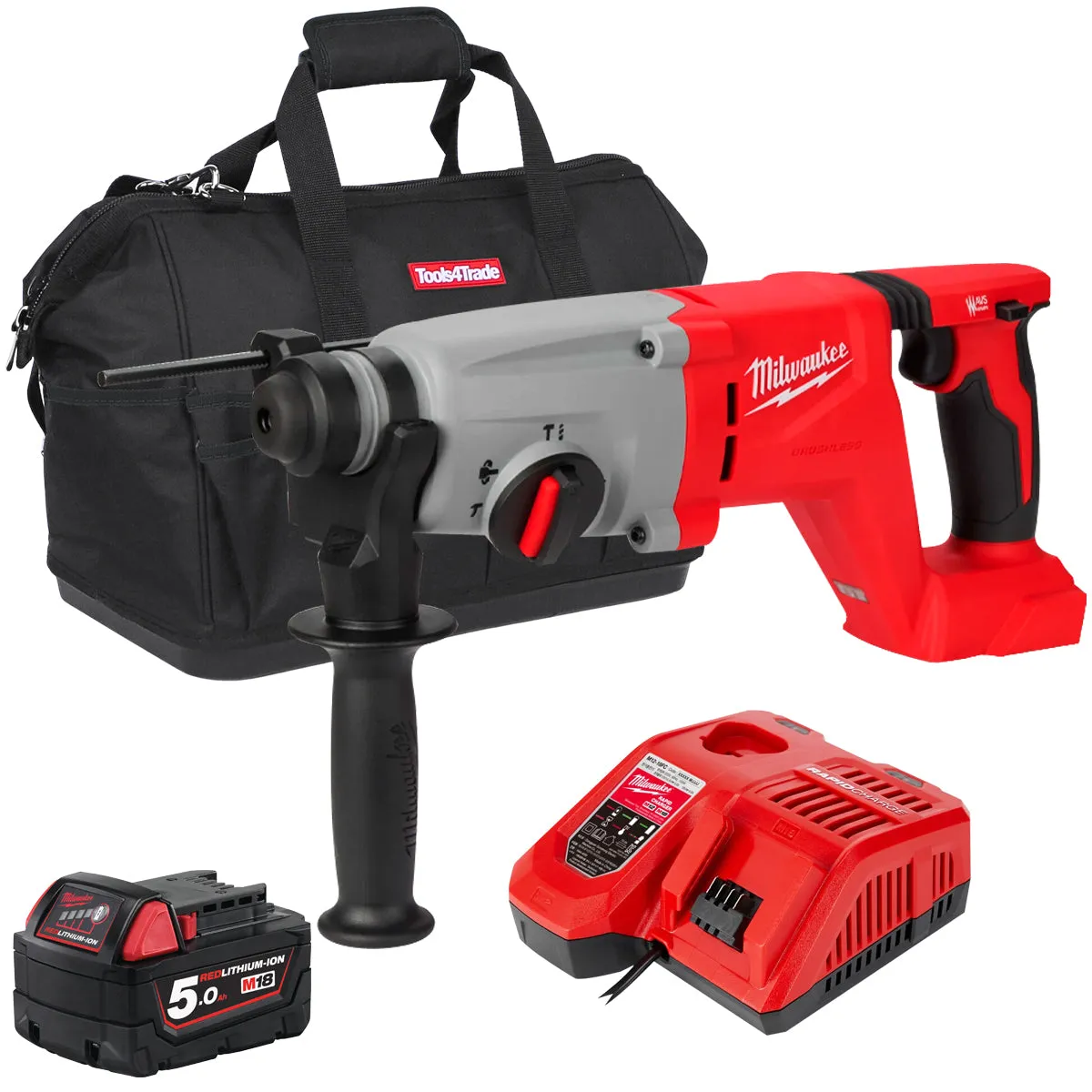 Milwaukee M18BLHACD26-0 18V Brushless SDS  Rotary Hammer Drill with 1 x 5.0Ah Battery Charger & Bag