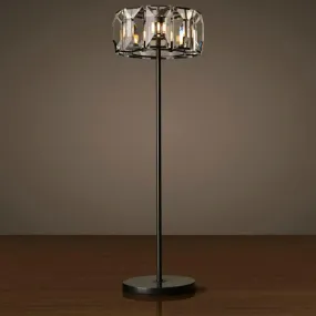 Minimalist Black LED Crystal Floor Lamp for Living Room