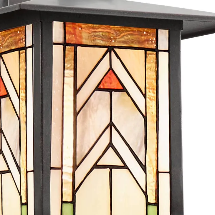 Mission Craftsman Stained Glass Wall Sconce - Logan