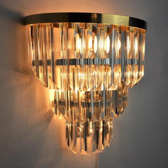 Modern 3-tier Crystal Wall Light