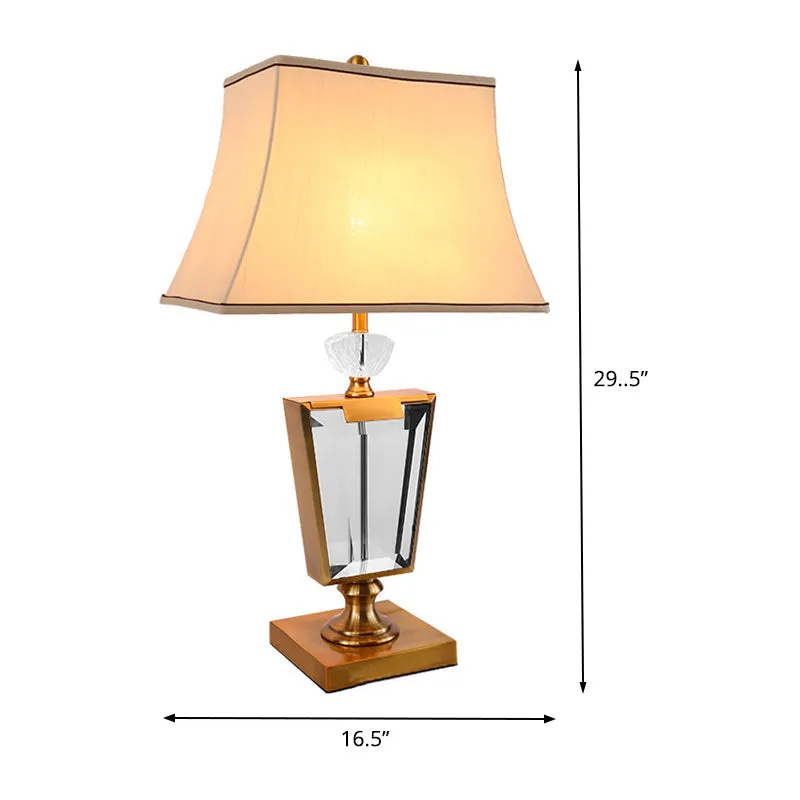 Modern Beige Bedside Lamp with Bell Shade - Perfect for Nightstands!