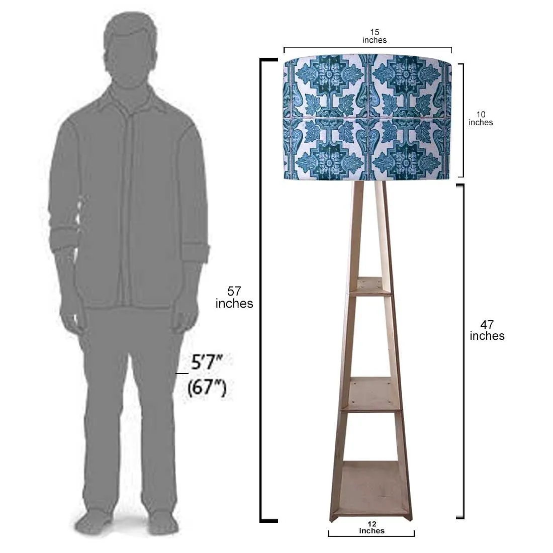 Modern Floor Lamps - Blue Tiles Pattern