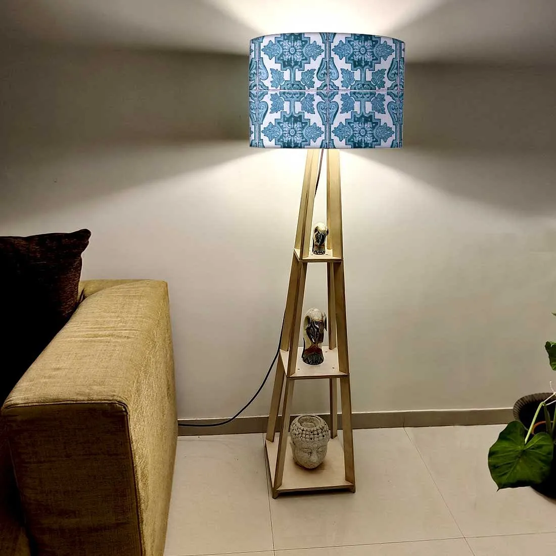 Modern Floor Lamps - Blue Tiles Pattern