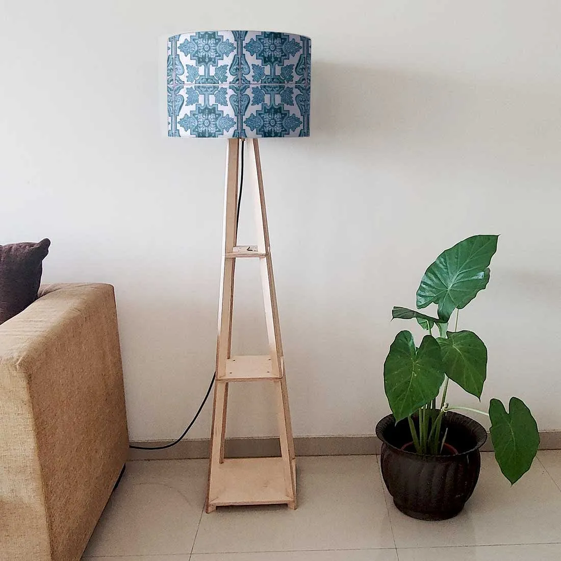 Modern Floor Lamps - Blue Tiles Pattern