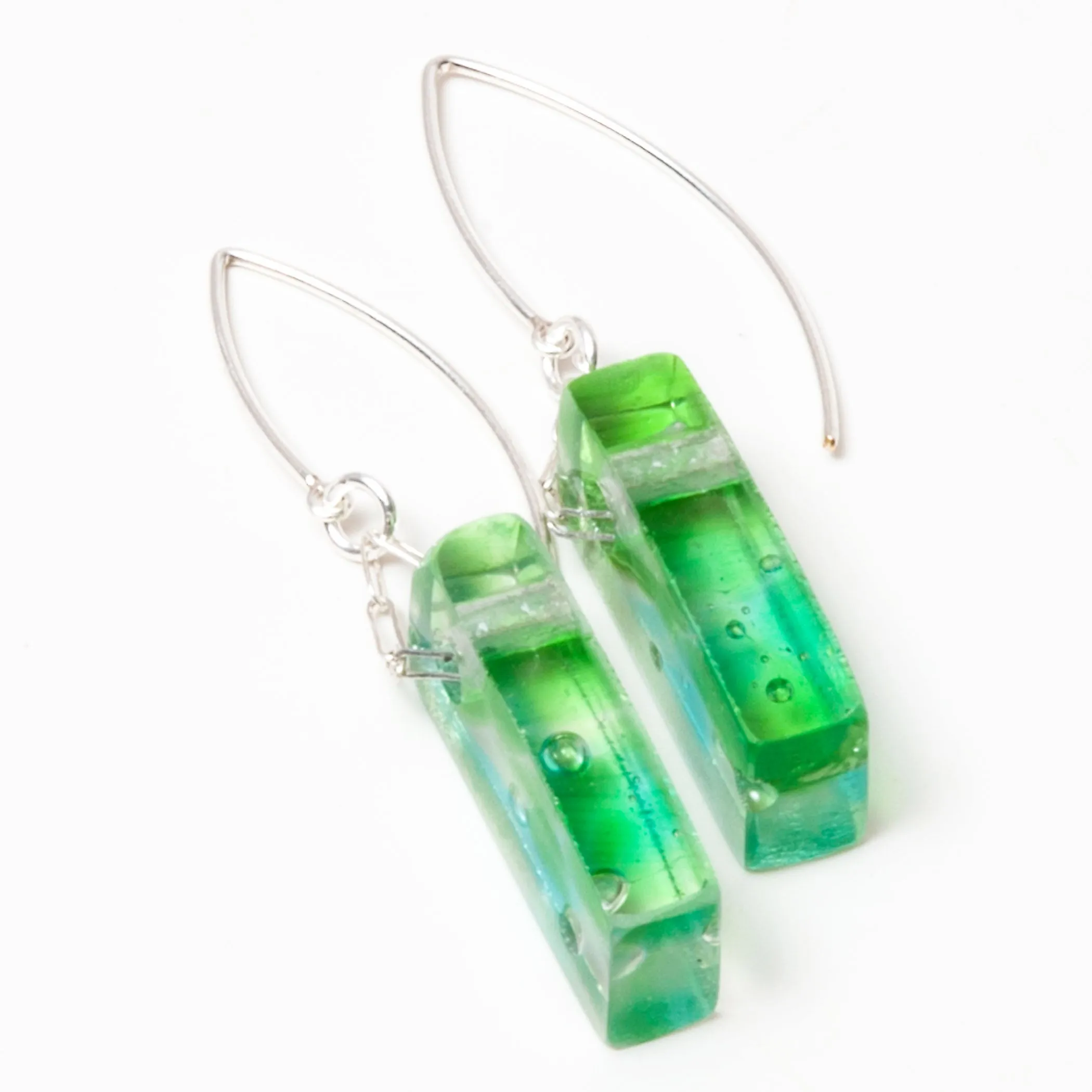 Mosaic Stiletto Sterling Silver Earrings