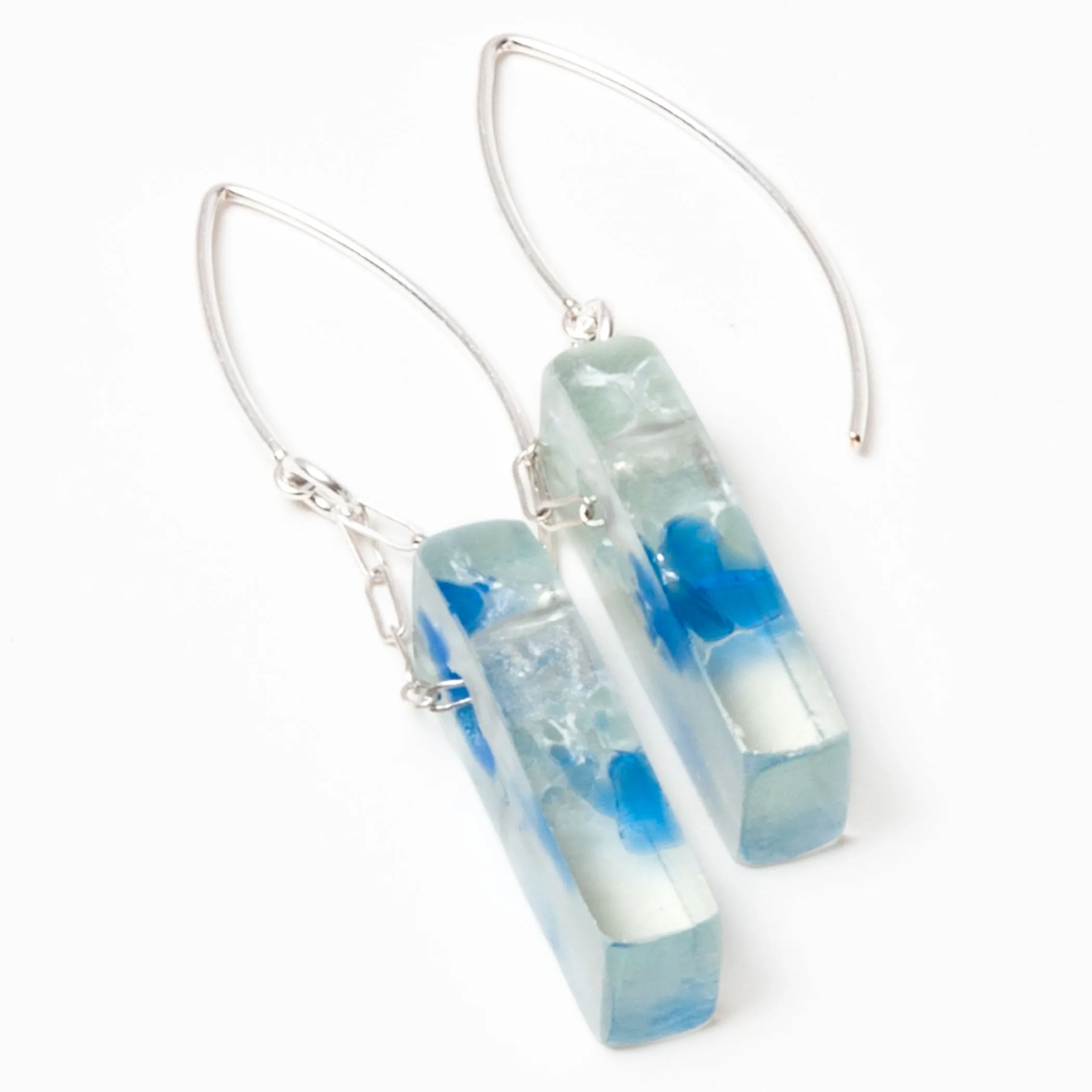 Mosaic Stiletto Sterling Silver Earrings