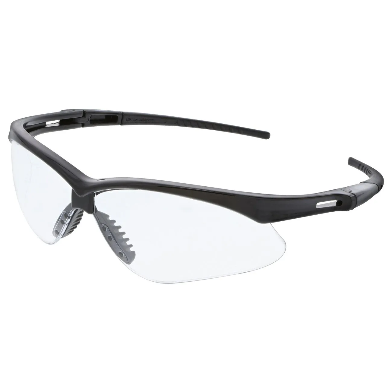 MP110 MCR Safety Black Wrap Around Safety Glasses with Clear Lenses, 144 Pair/Case