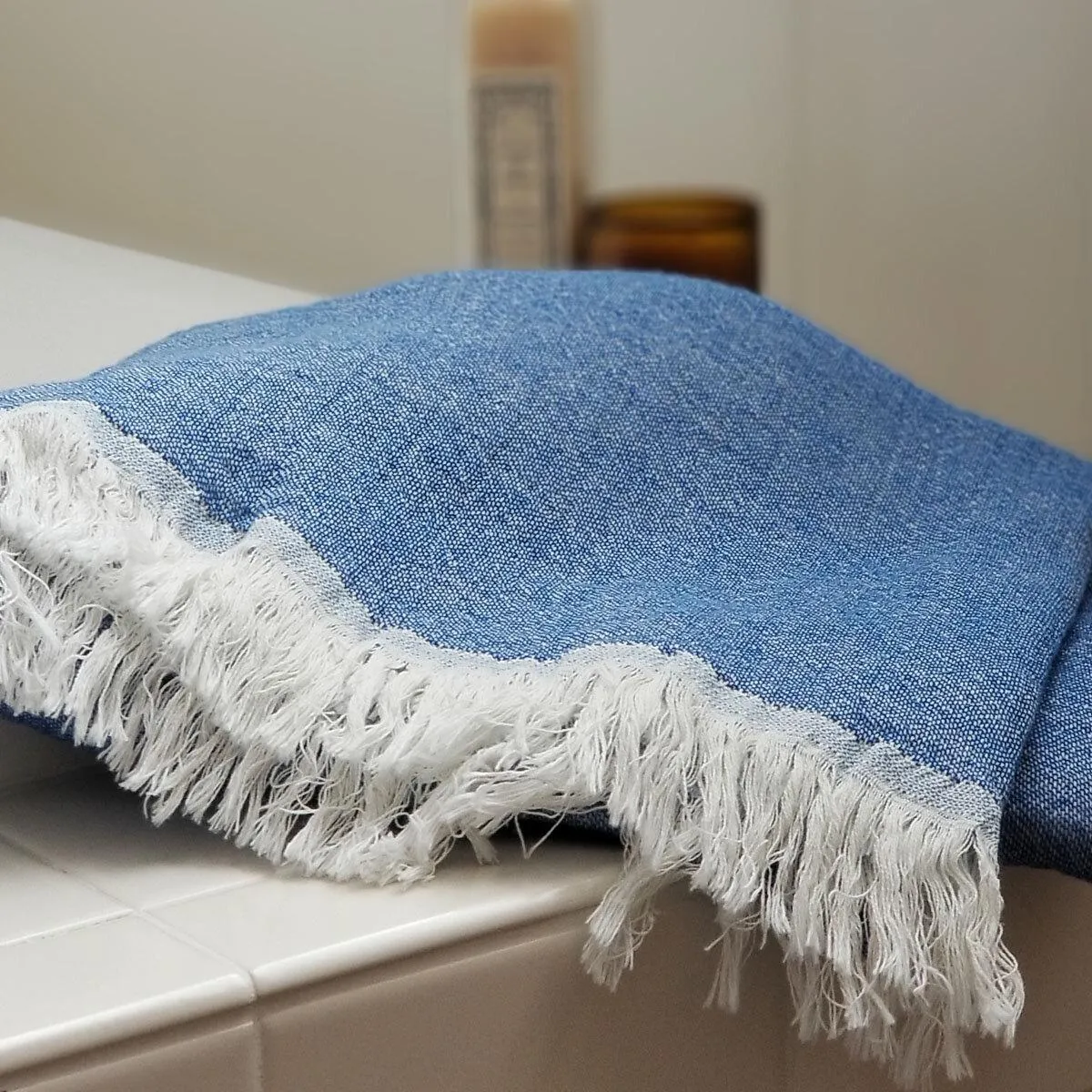 Muslin Blue Turkish towel