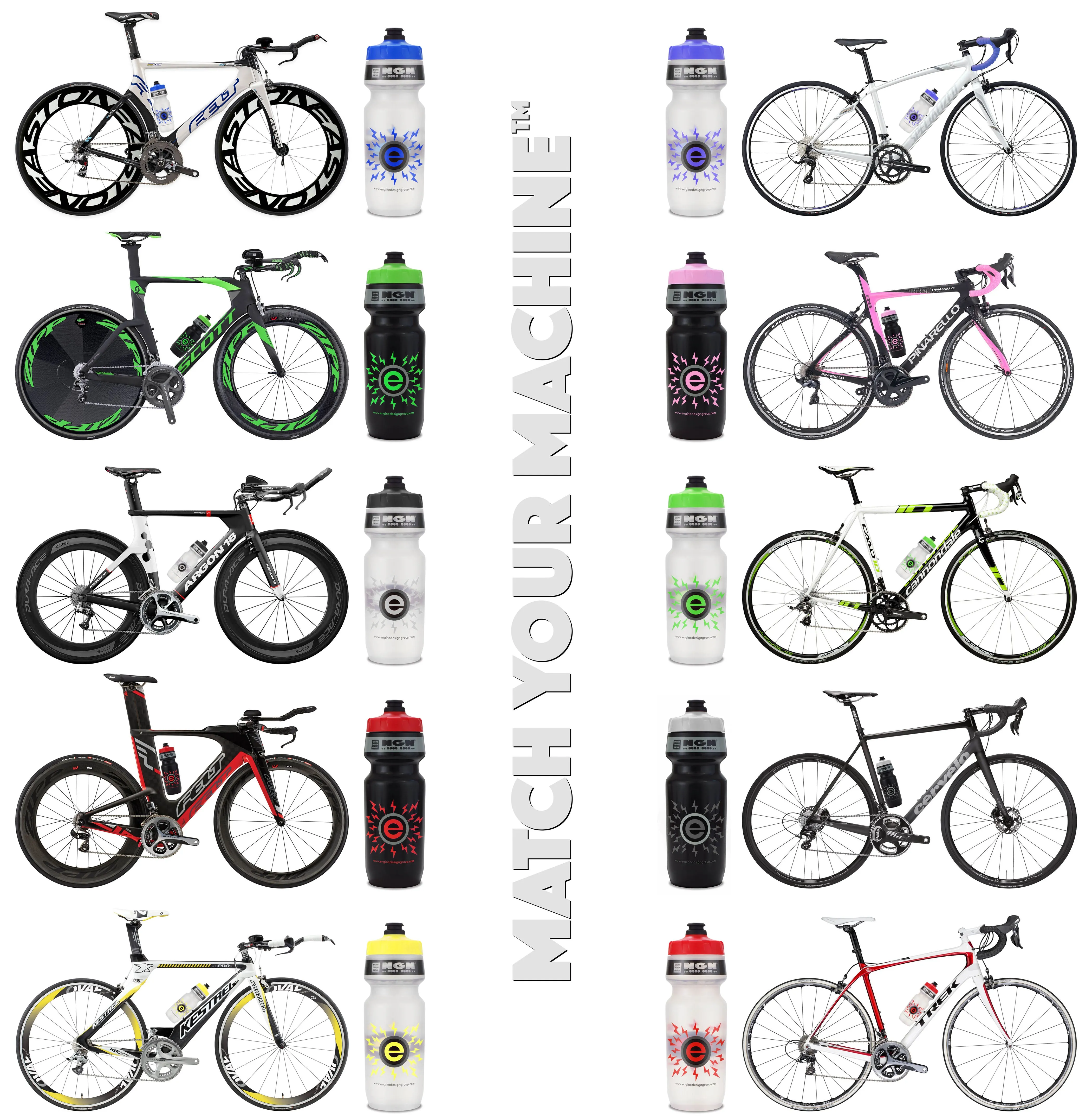 NGN Sport – High Performance Bike Water Bottles – 24 oz | Black & Green (2-Pack)