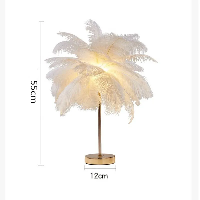 Nordic LED Floor and Table Lamp with Feather Design