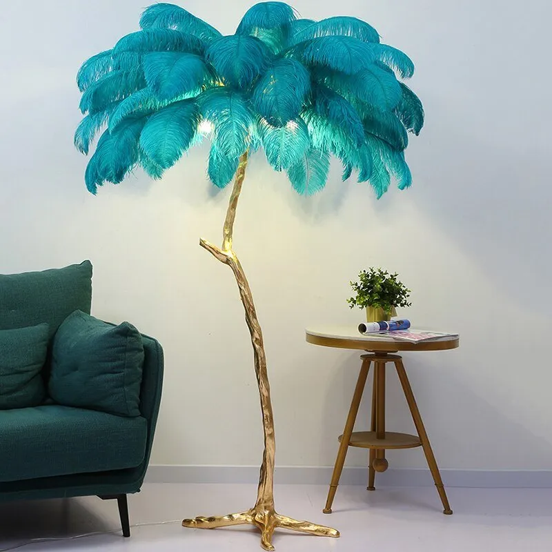 Nordic LED Floor and Table Lamp with Feather Design