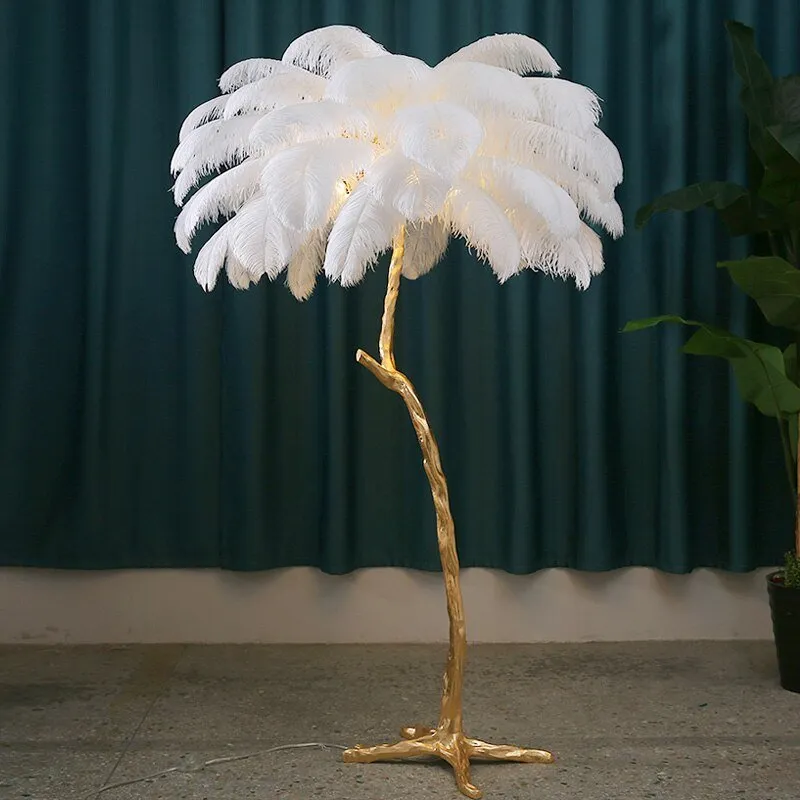 Nordic LED Floor and Table Lamp with Feather Design