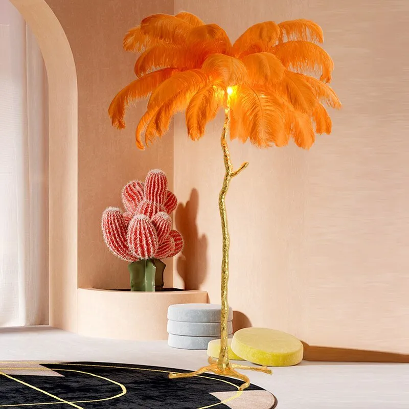 Nordic LED Floor and Table Lamp with Feather Design