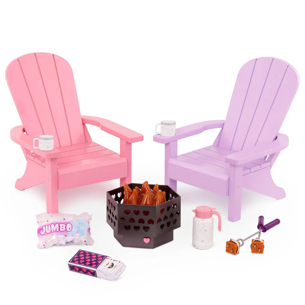 Our Generation Adirondack Chair Set with Fire Pit