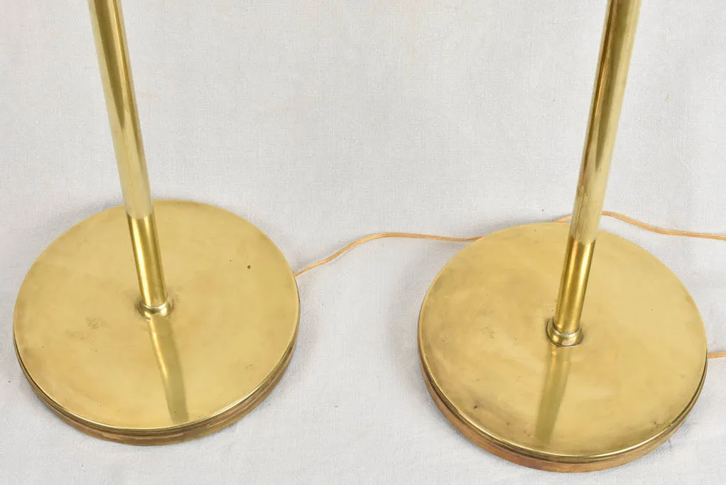 Pair of elegant brass floor lamps 72"