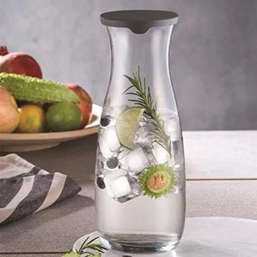 Pasabahce Amphora  Glass Carafe 1.18L with Silicone Grey Lid 23928