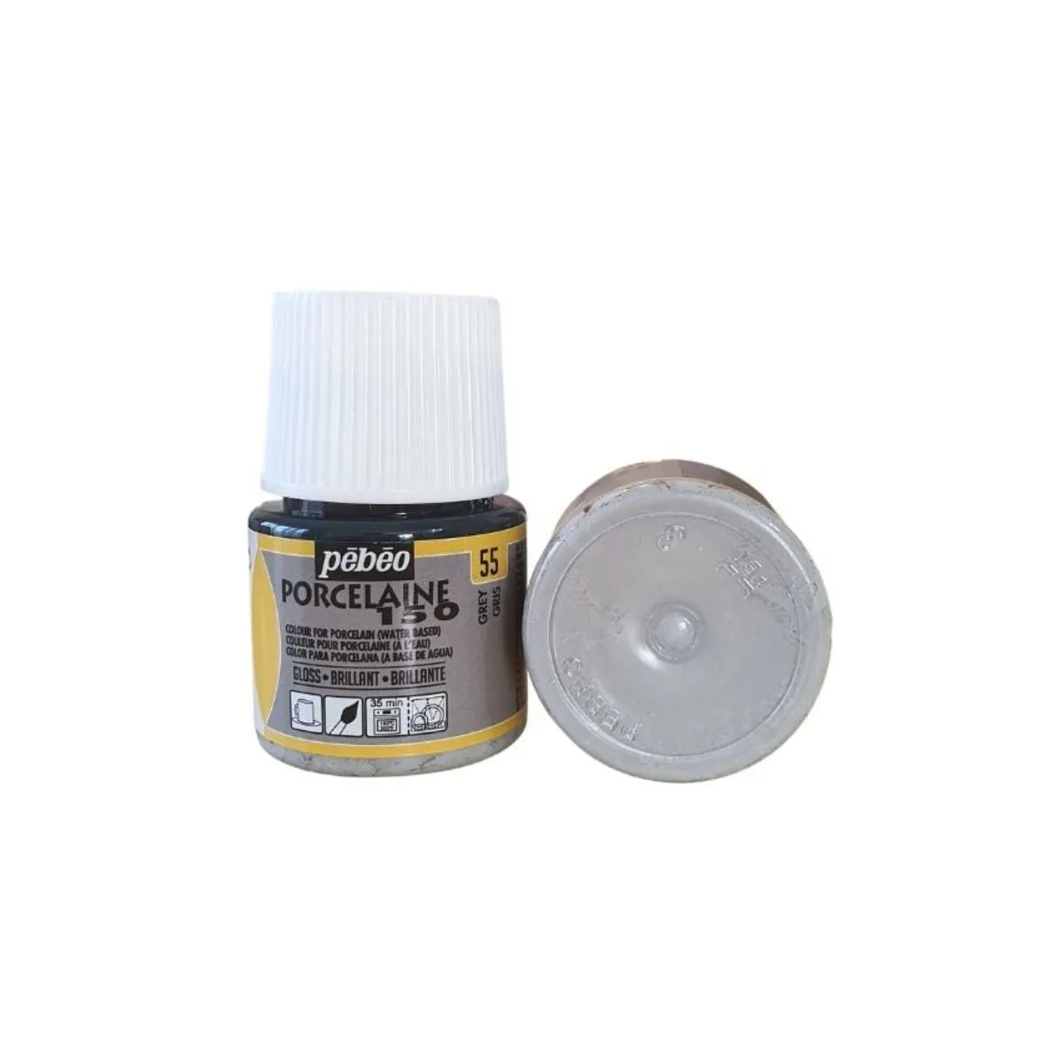 Pebeo Porcelaine 150 Ceramic Paint, 45 ml Bottle - Grey