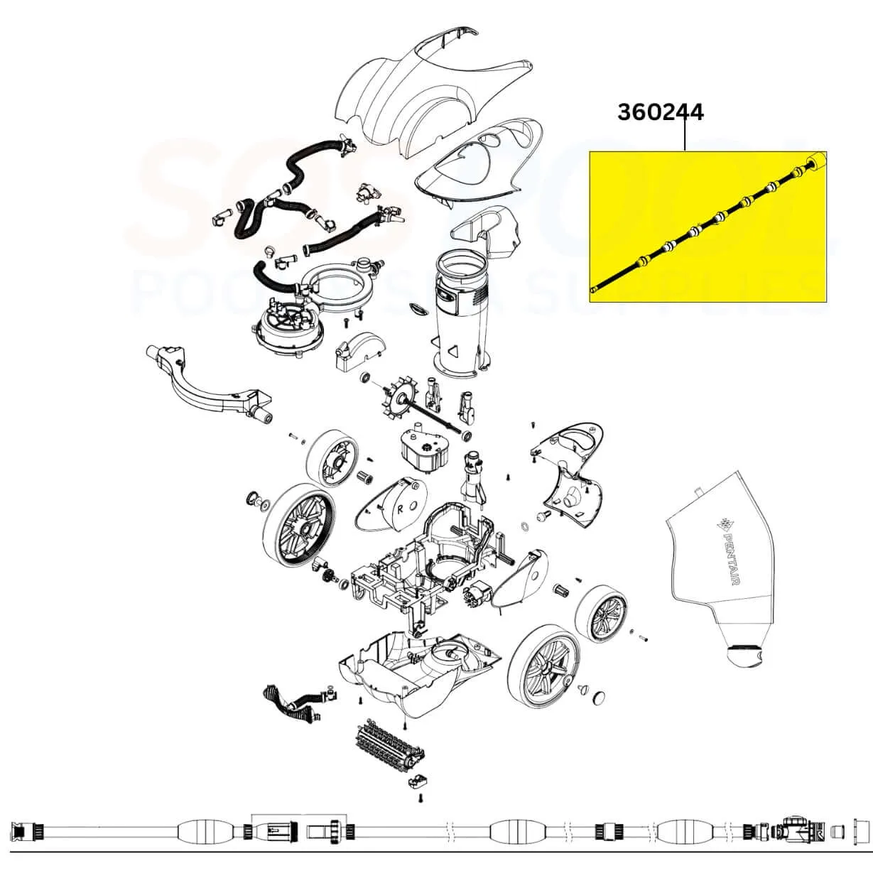 Pentair Sweep Hose Kit For Racer Cleaners | 360244