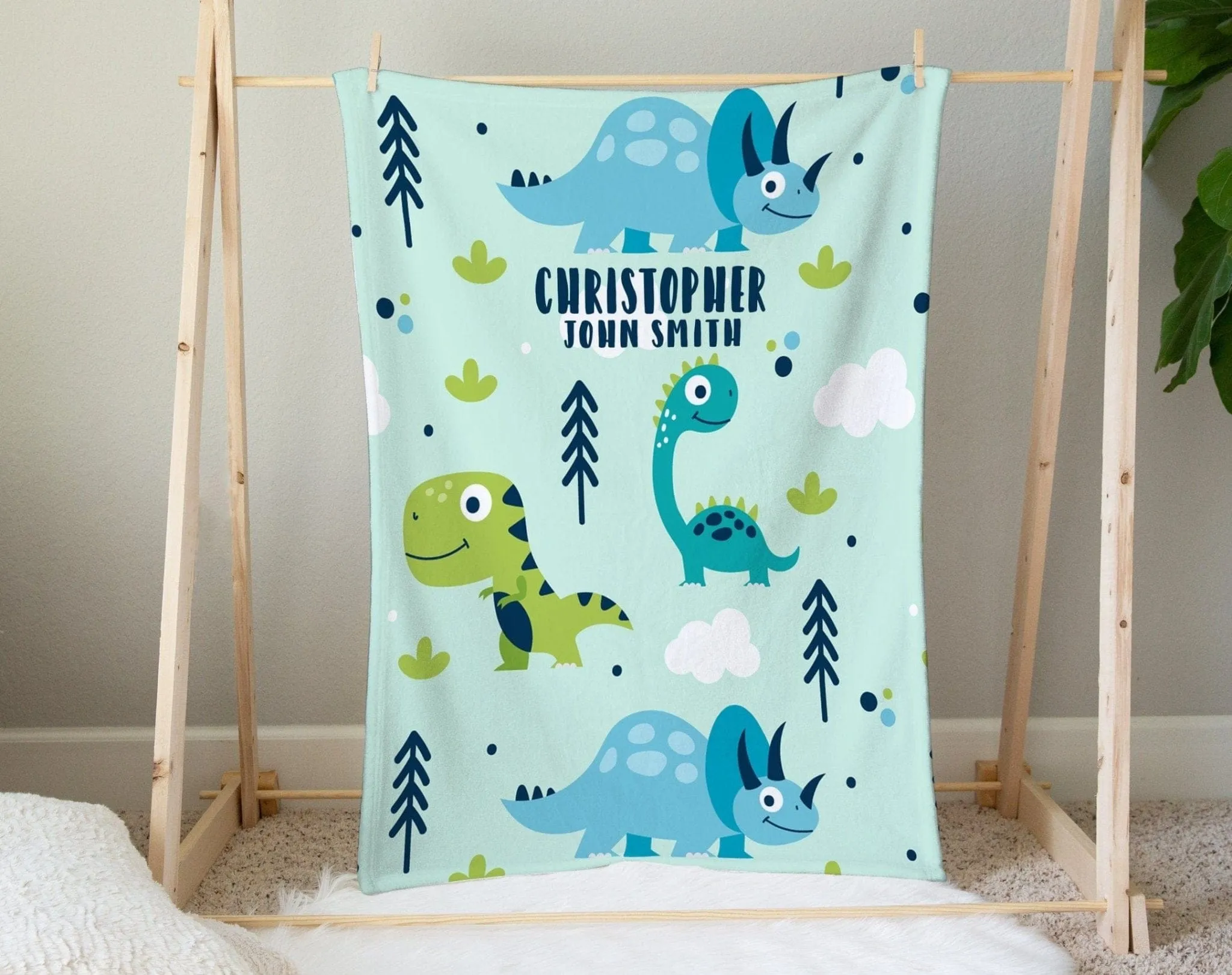 Personalized Baby Blanket | Dinosaur Baby Blanket | Custom Baby Blanket | Dinosaur Blanket Baby Boy | Personalized Baby Gift