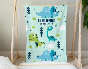 Personalized Baby Blanket | Dinosaur Baby Blanket | Custom Baby Blanket | Dinosaur Blanket Baby Boy | Personalized Baby Gift