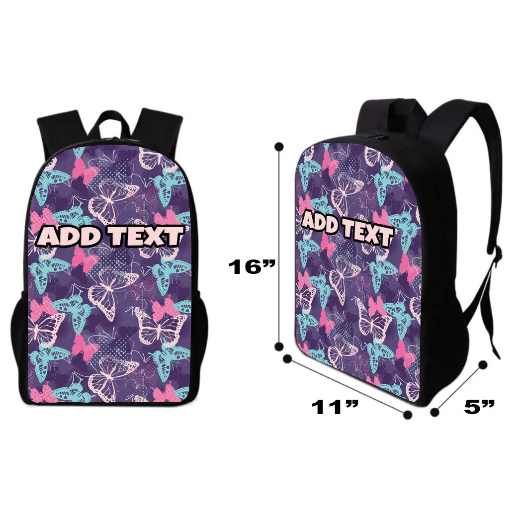 Personalized Backpacks, Lunch Bags, Duffel Bags, or Water Bottles with Full-Color - Butterflies