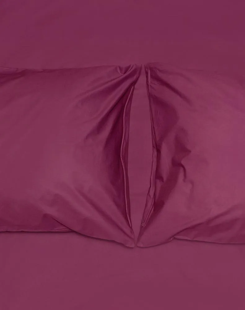 Pima Cotton Percale Bedding in Aubergine Color