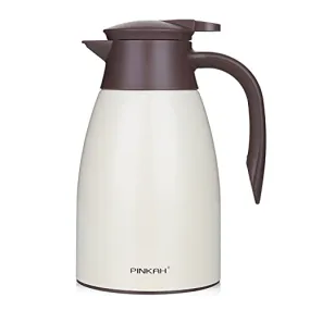 PINKAH 1.5L Thermal Coffee Carafe BPA Free Double Wall Stainless Steel Large Insulated Vacuum Flask Tea Pot Dispense