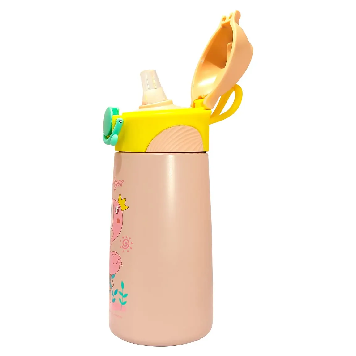 (PINKAH) Kids Cartoon Design Bottle | Stainless Steel (390ML) - Pink