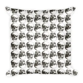 Polka Skulls White & Black Cushion by Robert Bowen