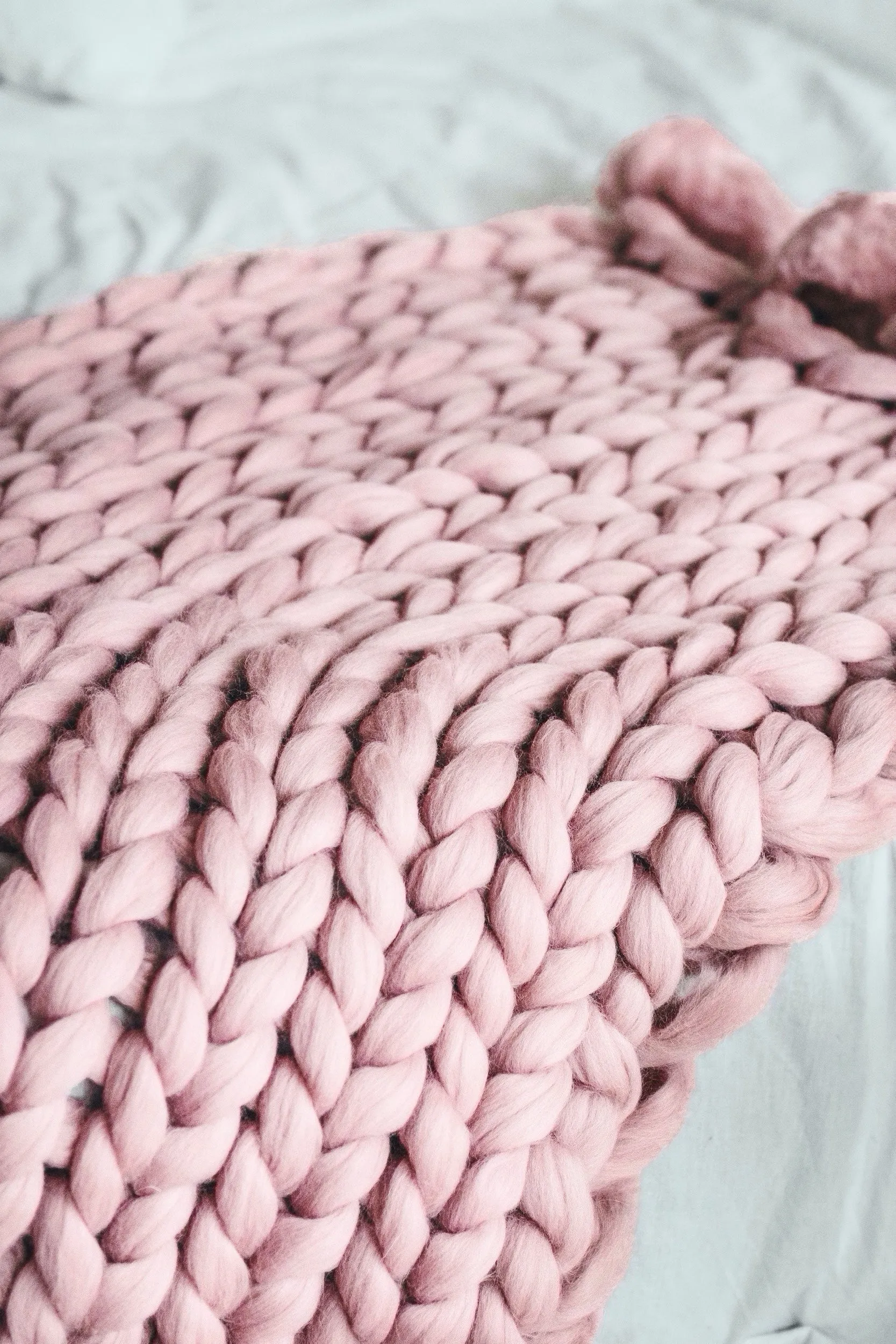 Pom pom blanket, large throw blanket