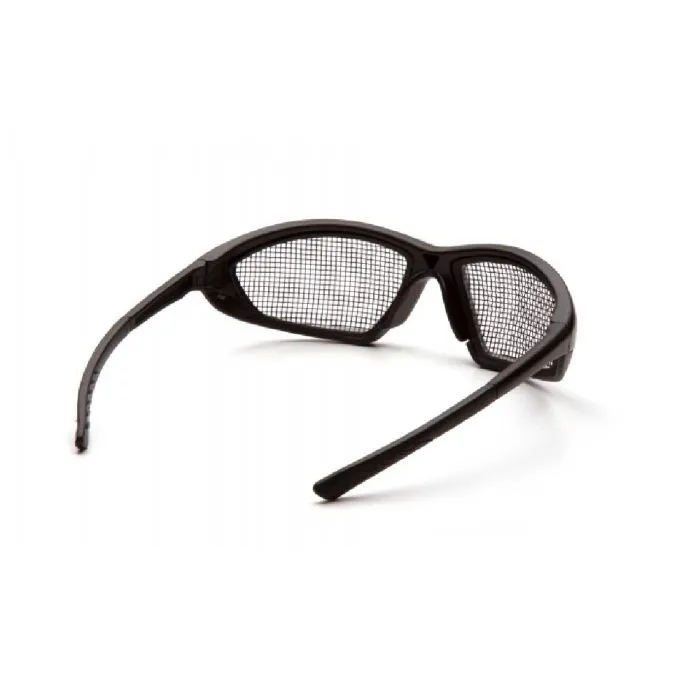 Pyramex SB76WMD Trifecta Punched Steel Glasses, Black Frame, Steel Mesh Lens, 1 Each