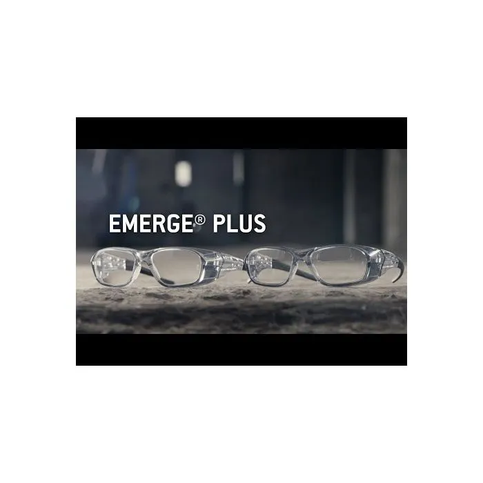 Pyramex SG9810R30 Emerge Plus Safety Glasses, Gray Frame, Clear  3.0 Lens, 1 Each